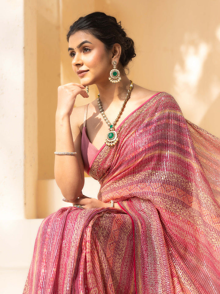 Embroidered Georgette Saree