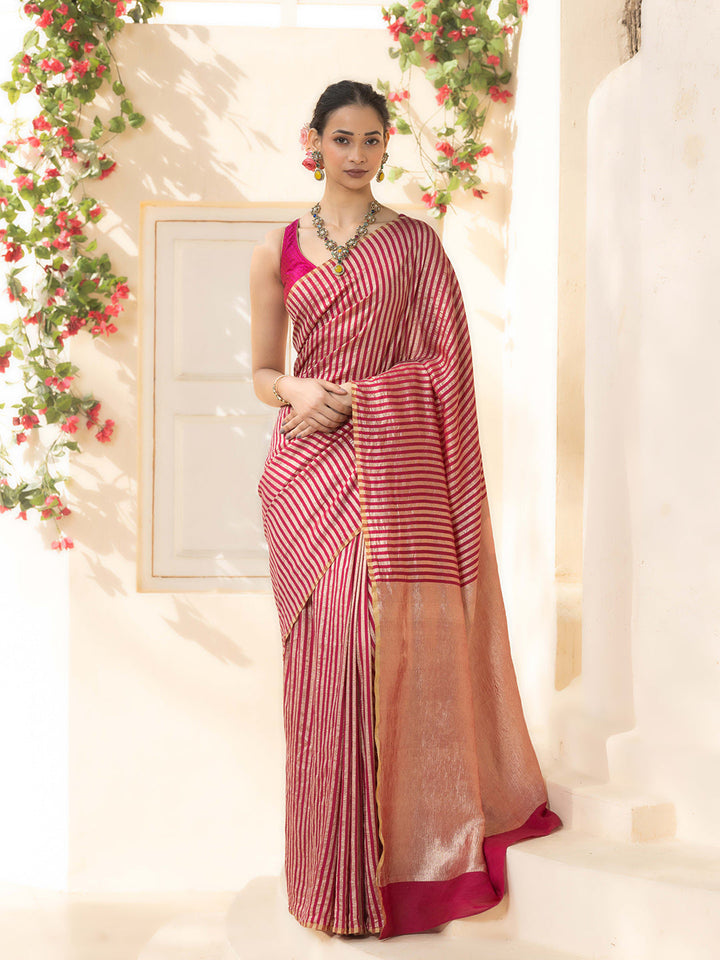 Plain Crepe Saree