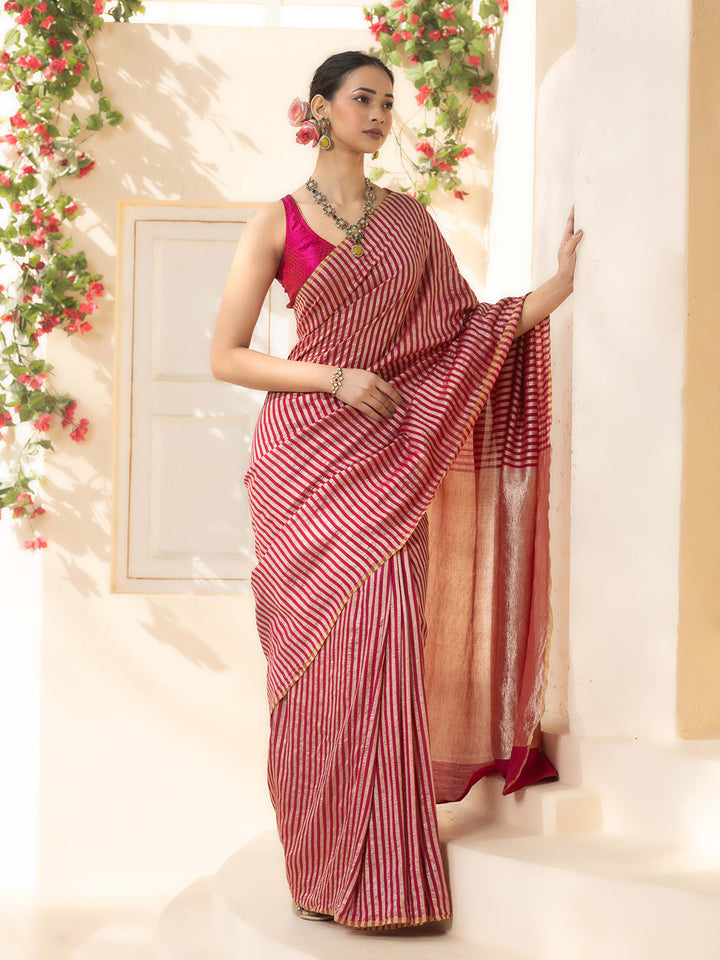 Plain Crepe Saree
