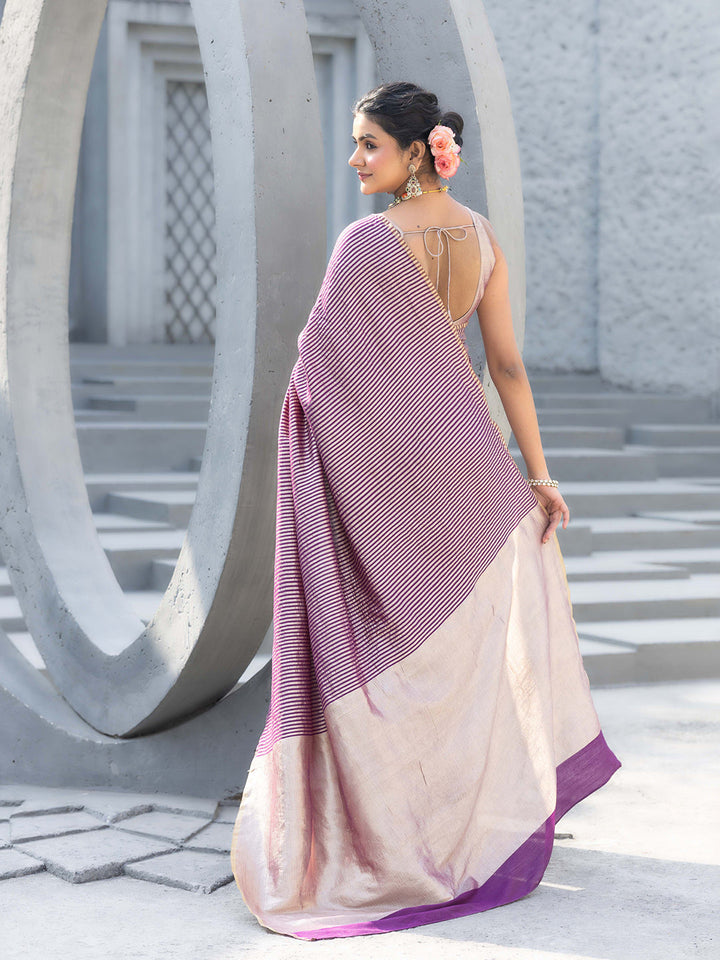 Plain Crepe Saree
