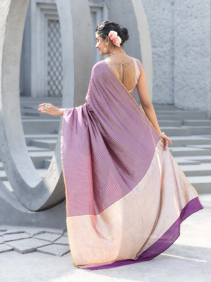 Plain Crepe Saree