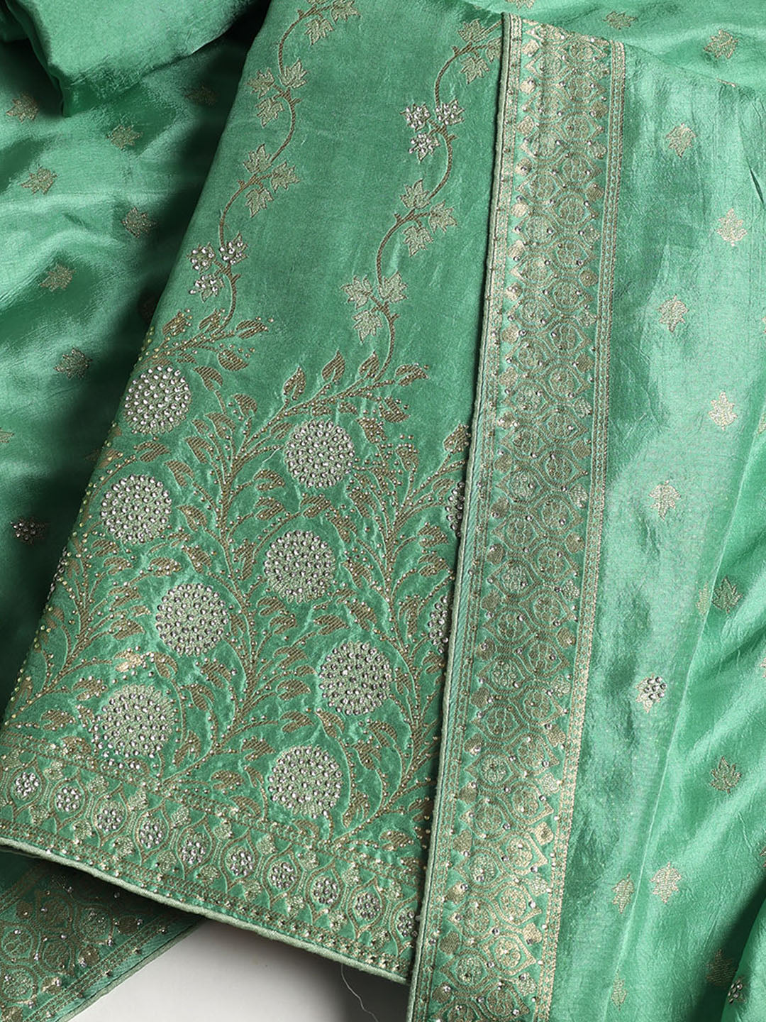 Banarasi Art Silk Unstitched Suit With Dupatta