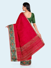 Plain Zari Border Art Silk Saree