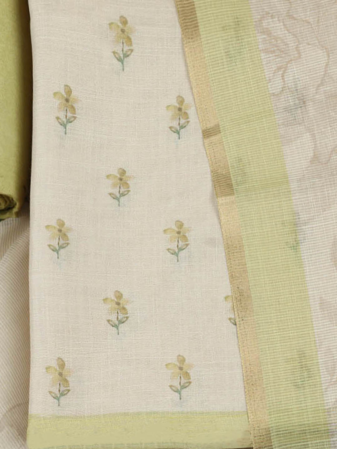 Printed Tissue Unstitched Suit With Pant &amp; Dupatta