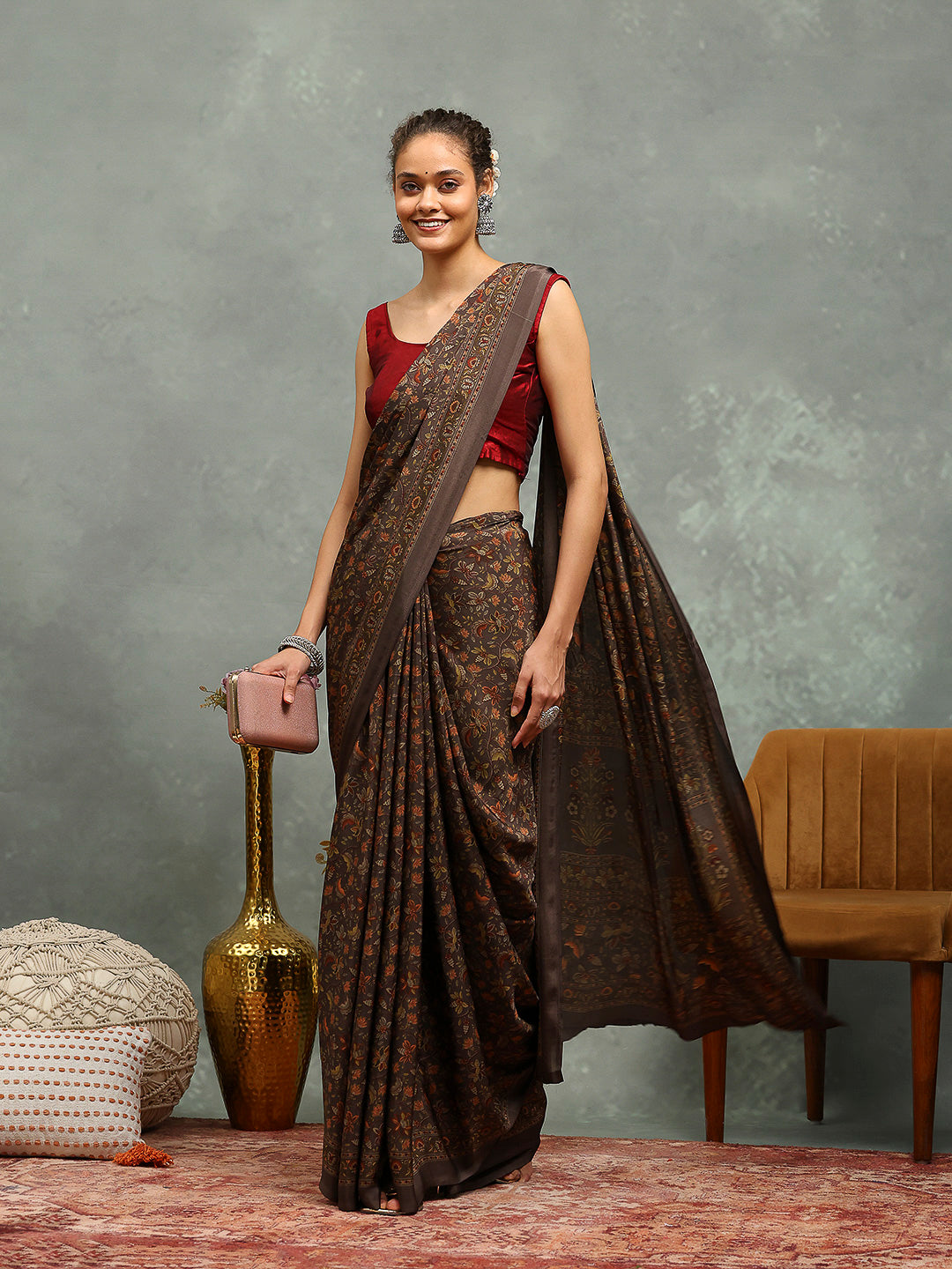 Digital Printed Crepe Saree