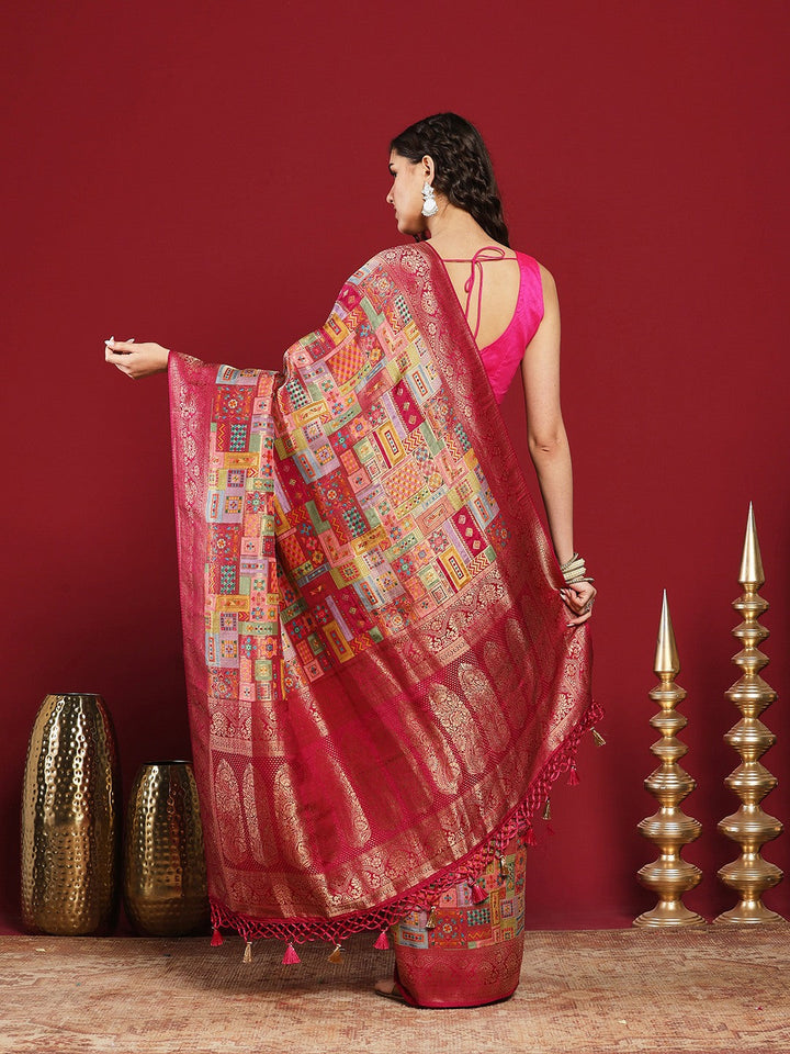 Woven Design Satin Saree