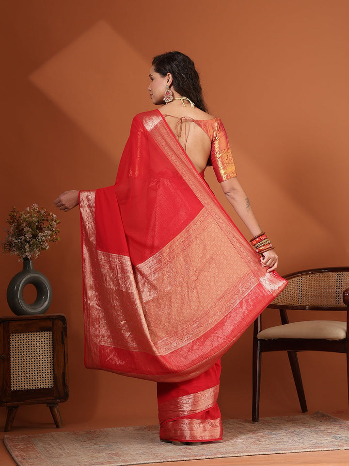 Plain Chiffon Saree