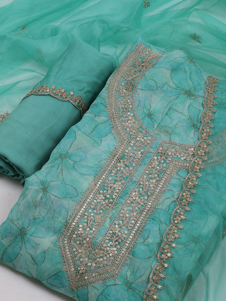 Zari Jaal Art Silk Unstitched Suit With Dupatta