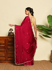 Stone Embroidery Chinnon Saree