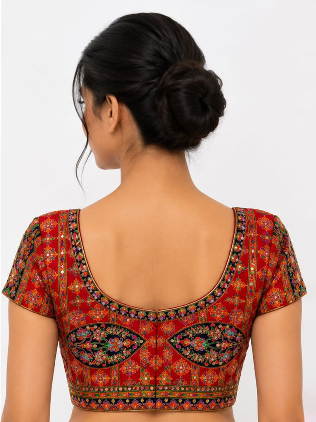 Premium Red Embroidery Viscose Blouse Piece