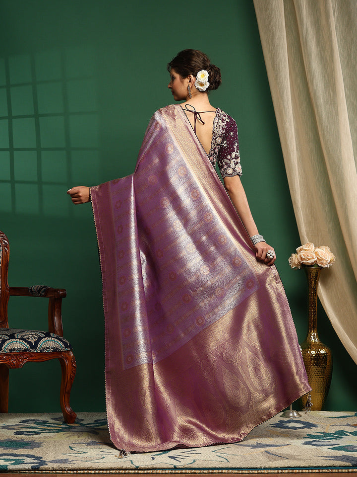 Embroidered Dola Silk Saree