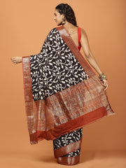 Floral Printed Art Silk Woven Saree