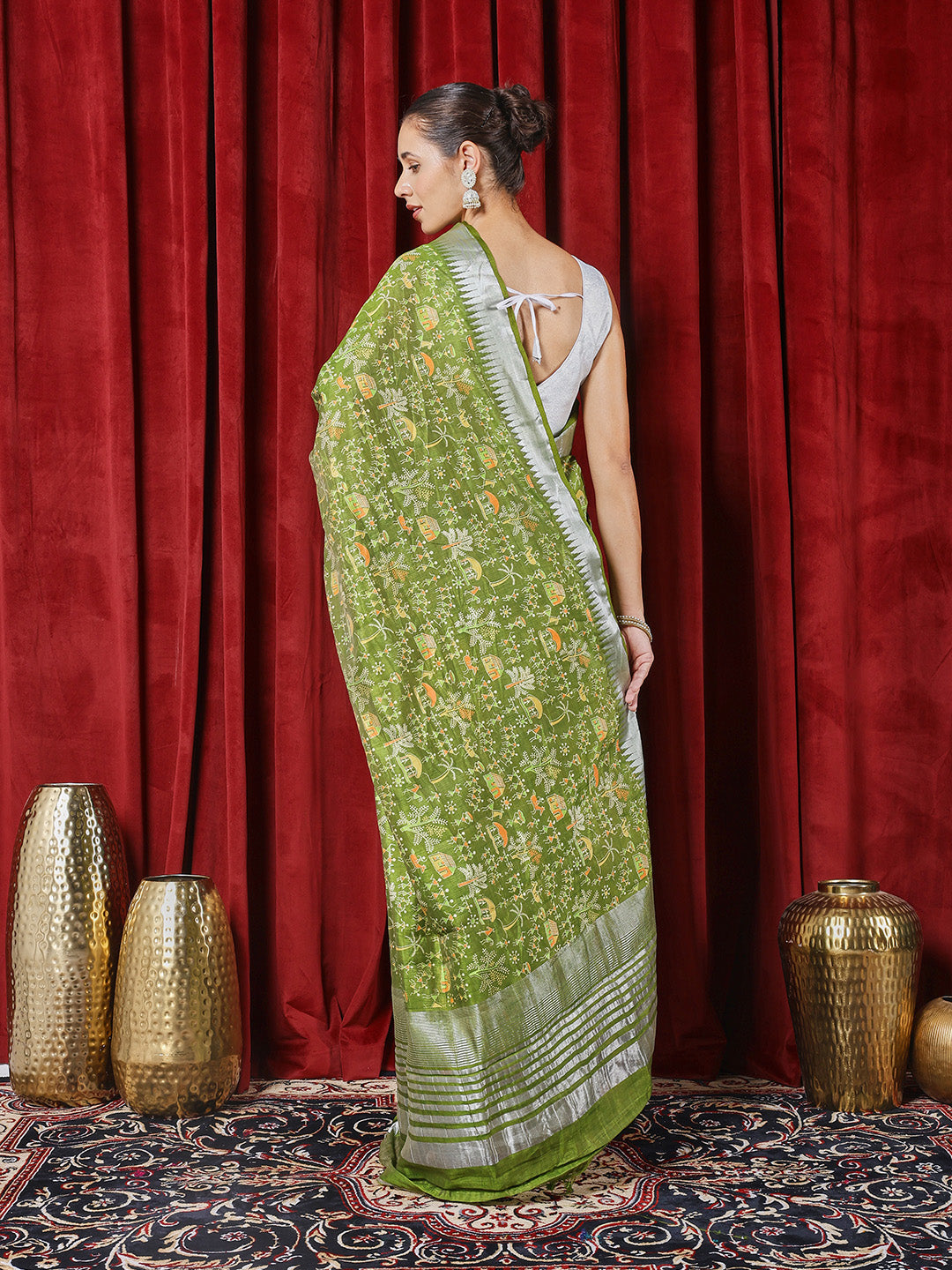Digital Printed Art Silk Saree