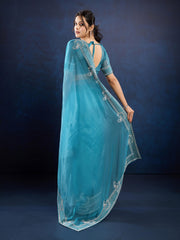 Stone Embroidery Organza Saree