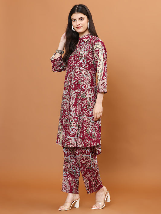 Paisley Printed Cotton Kurta Set