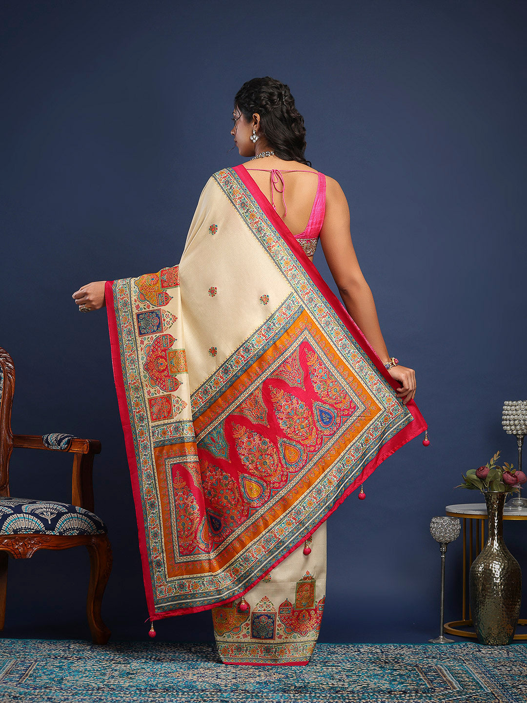 Digital Printed Art Silk Saree
