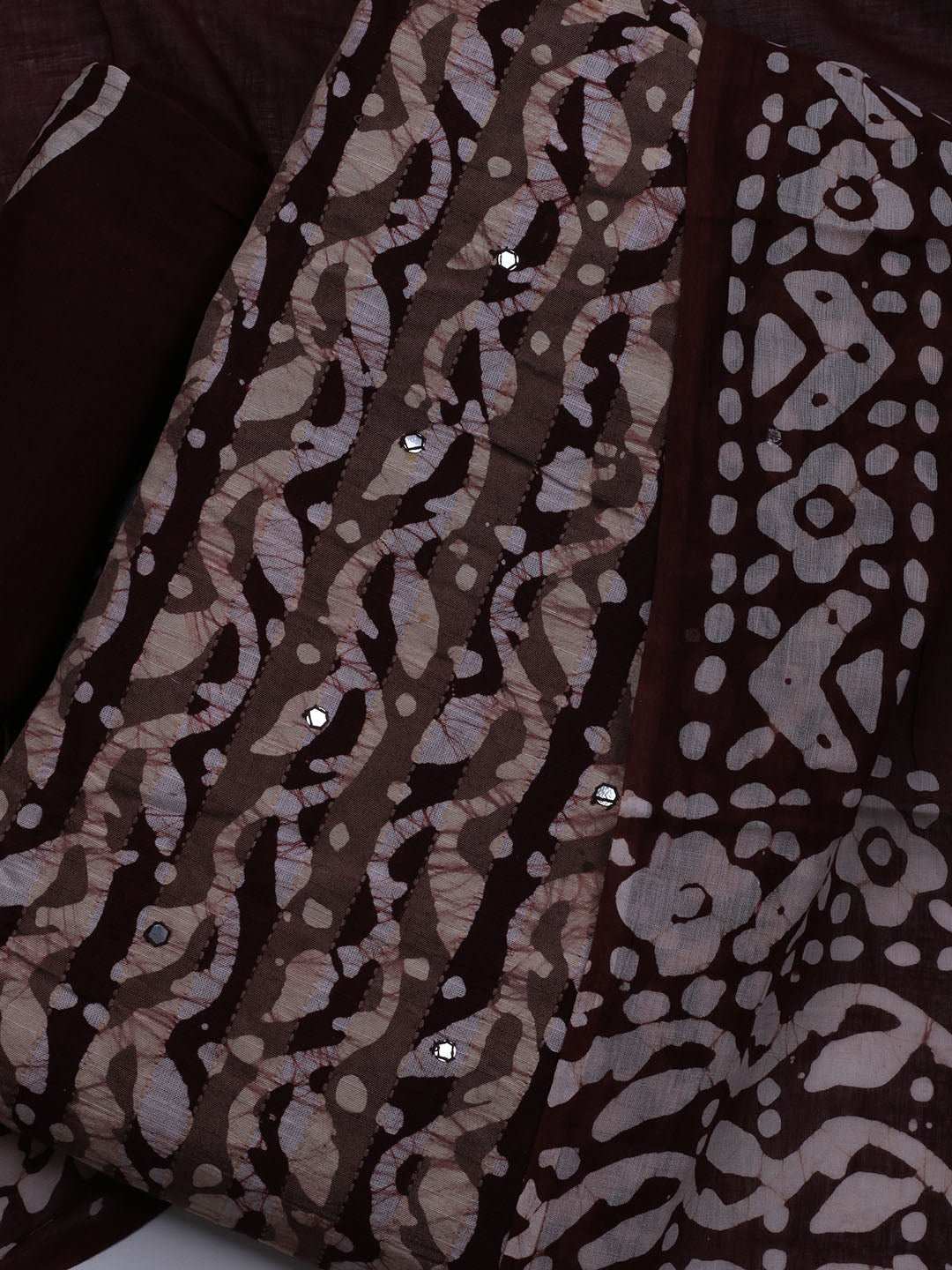 Printed Cotton Blend Unstitched Suit With Dupatta