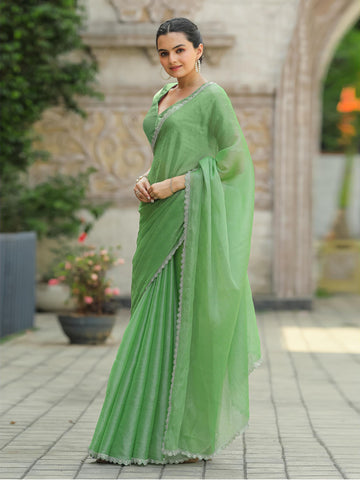 Cutdana Embroidery Organza Saree