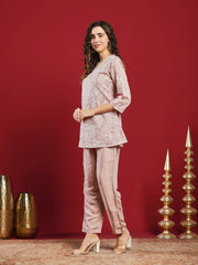 Embroidered Cotton Kurta With Pant