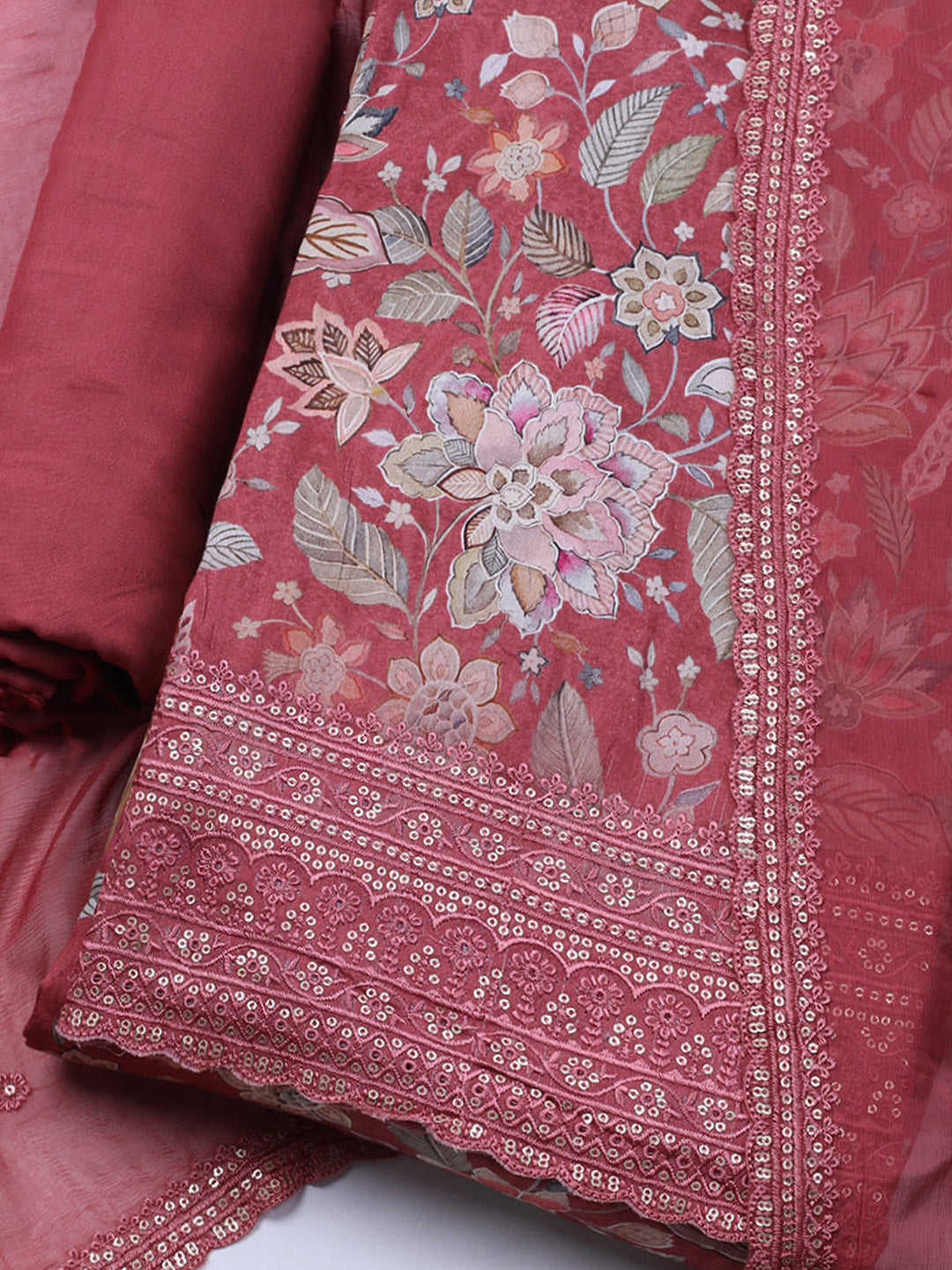 Printed Muslin Unstitched Suit With Dupatta