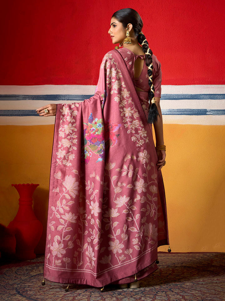 Digital Floral Printed Art Silk Saree