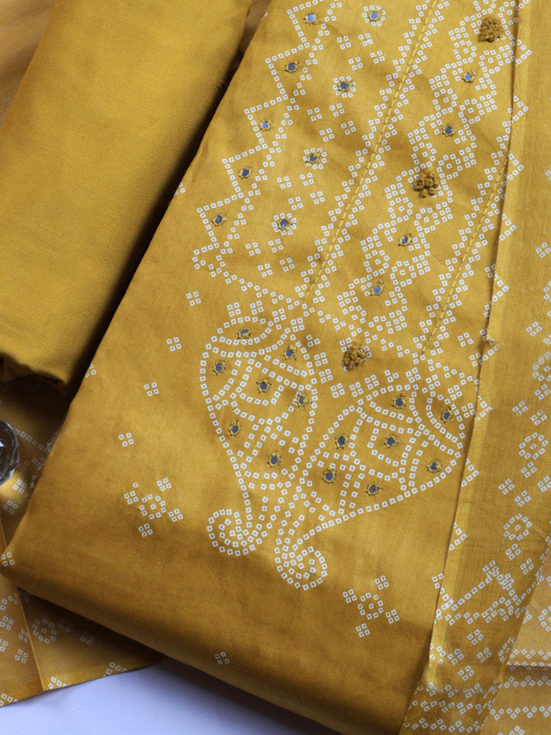 Printed Cotton Blend Unstitched Suit With Pant &amp; Dupatta