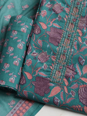 Printed Cotton Blend Unstitched Suit With Dupatta
