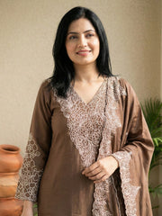 Printed Cotton Blend Kurta With Pant & Dupatta