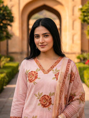 Printed Cotton Blend Kurta With Pant