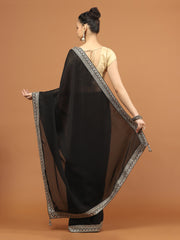 Stone Work Art Chiffon Saree