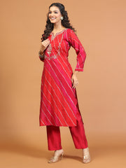 Digital Printed Muslin Kurta With Pants