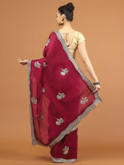 Stone Work Art Chiffon Saree