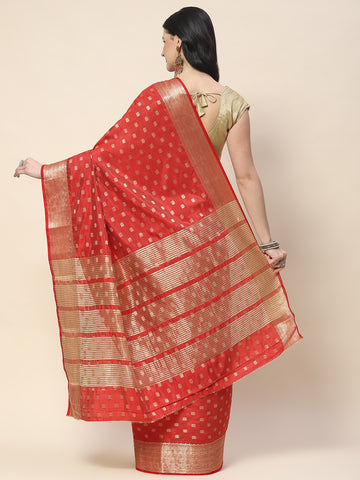 Zari Border Booti Woven Handloom Saree