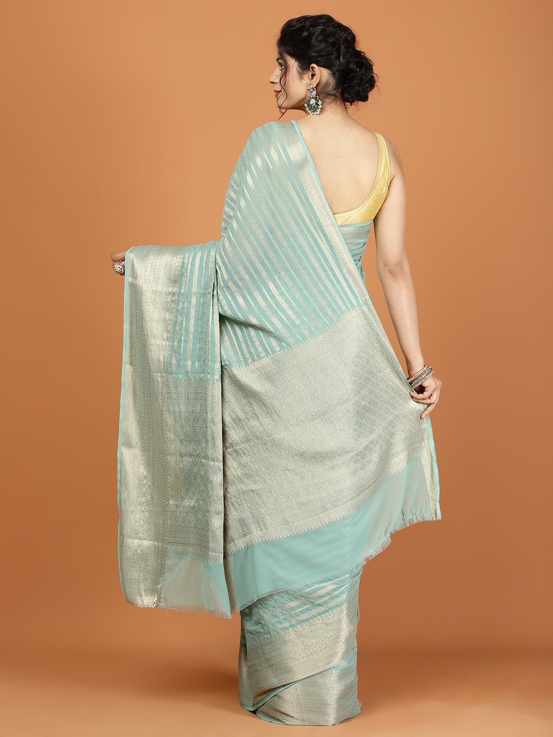 Zari Border Woven Georgette Saree