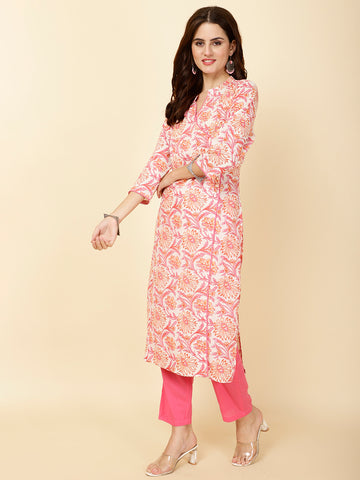 Printed Cotton Kurta Set