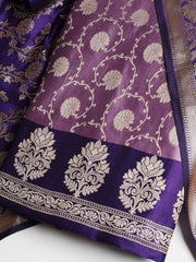 Woven Banarasi Chanderi Unstitched Suit With Dupatta