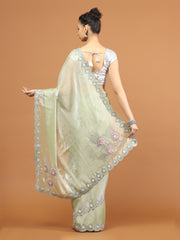 Stone Work Art Chiffon Saree