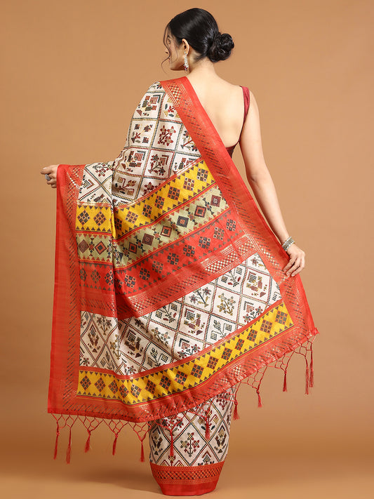 Patola Printed Tussar Woven Saree