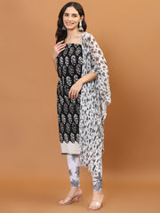 Printed Cotton Unstitched Suit Piece With Dupatta