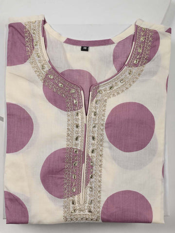 Printed Straight Cotton Kurta With Pants & Dupatta