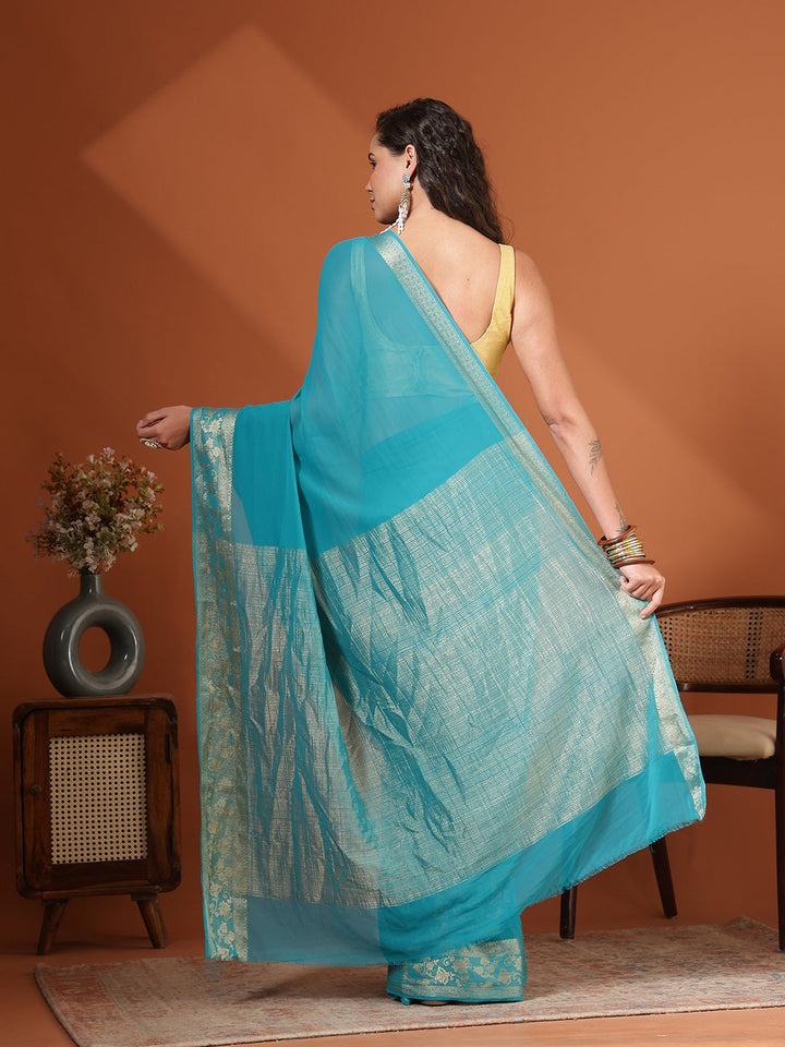 Plain Chiffon Saree