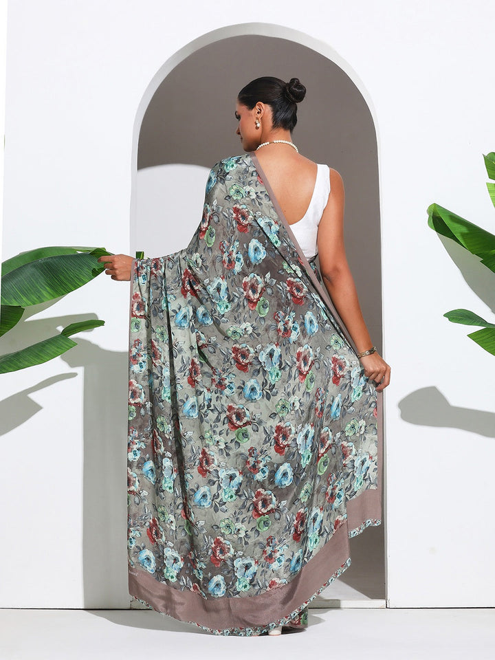 Digital Printed Crepe Saree