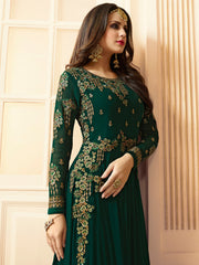 Zari Resham Sequins Work Georgette Semi Stitched Suit