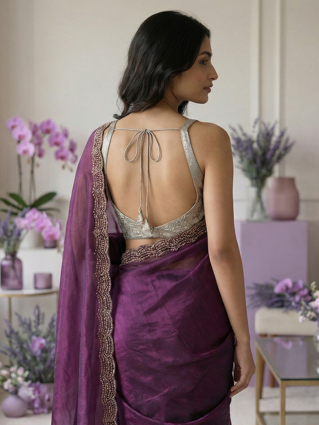 Embroidered Georgette Saree