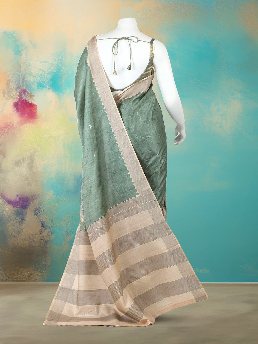 Printed Tussar Saree