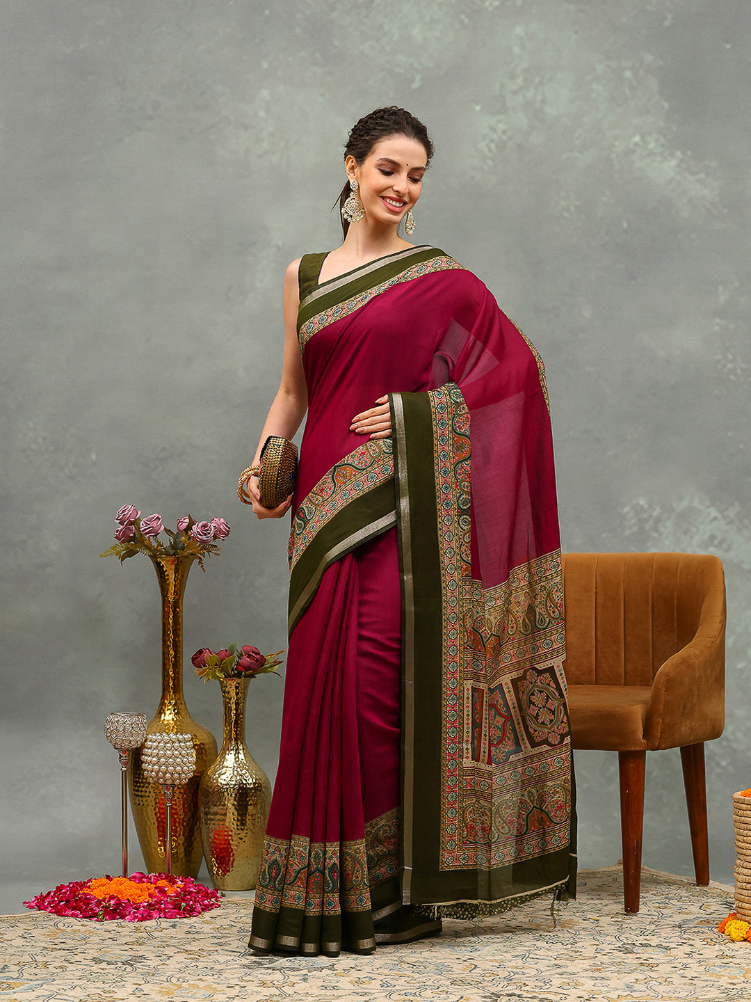 Embroidered Art Silk Saree