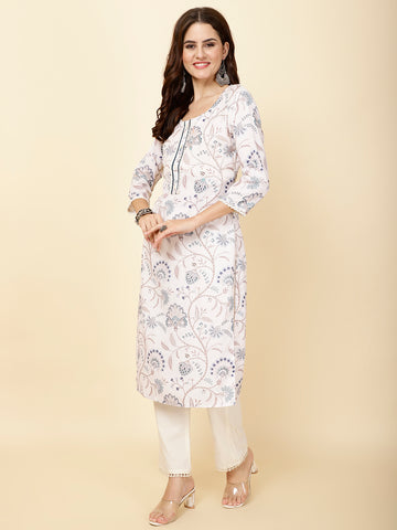 Printed Cotton Kurta Set