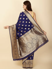 Zari Border Booti Woven Handloom Saree