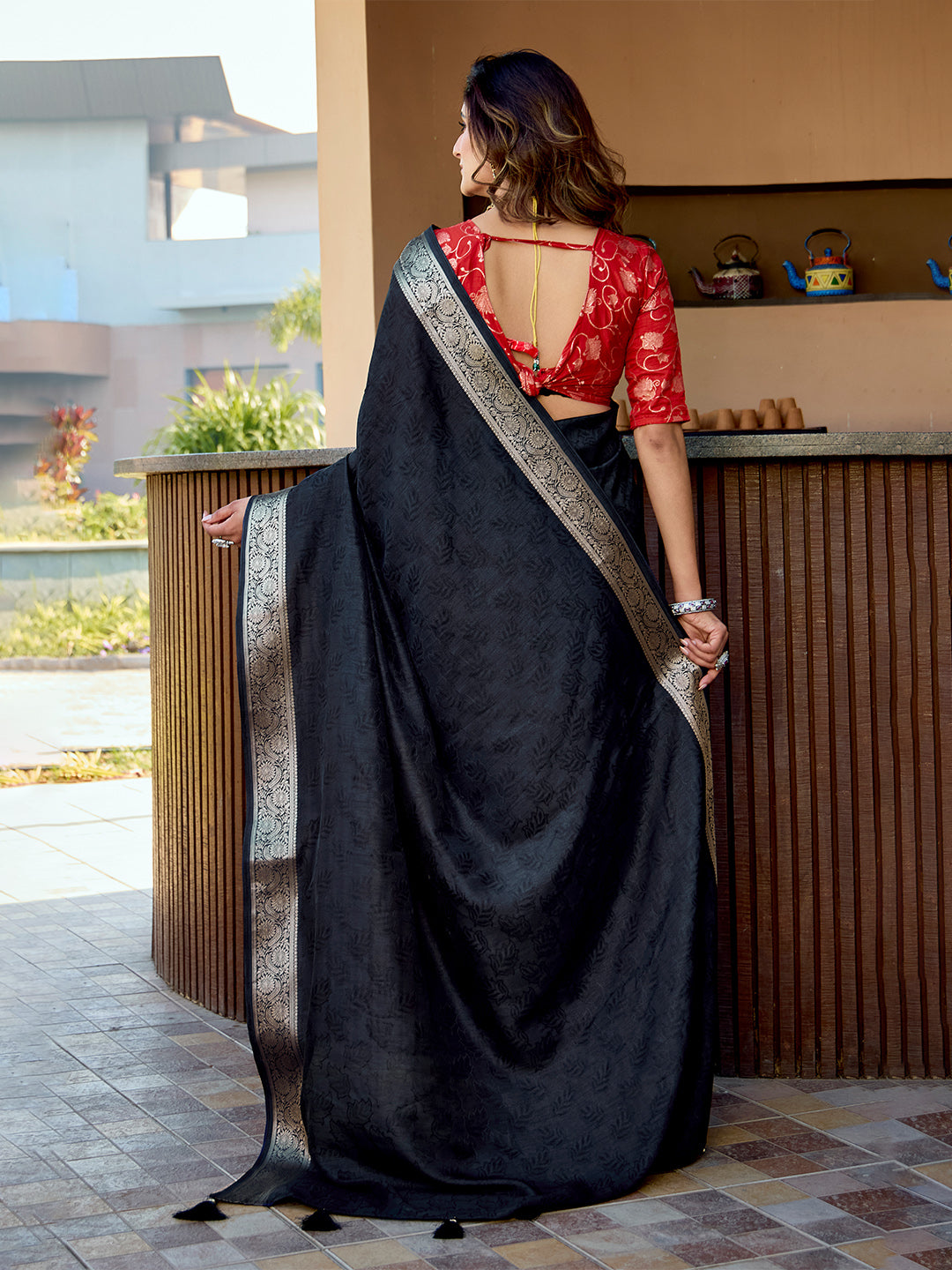 Zari Border Art Silk Saree