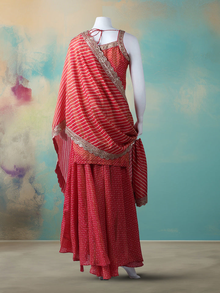 Woven Design Tissue Stitched Kurta With Pant &amp; Dupatta